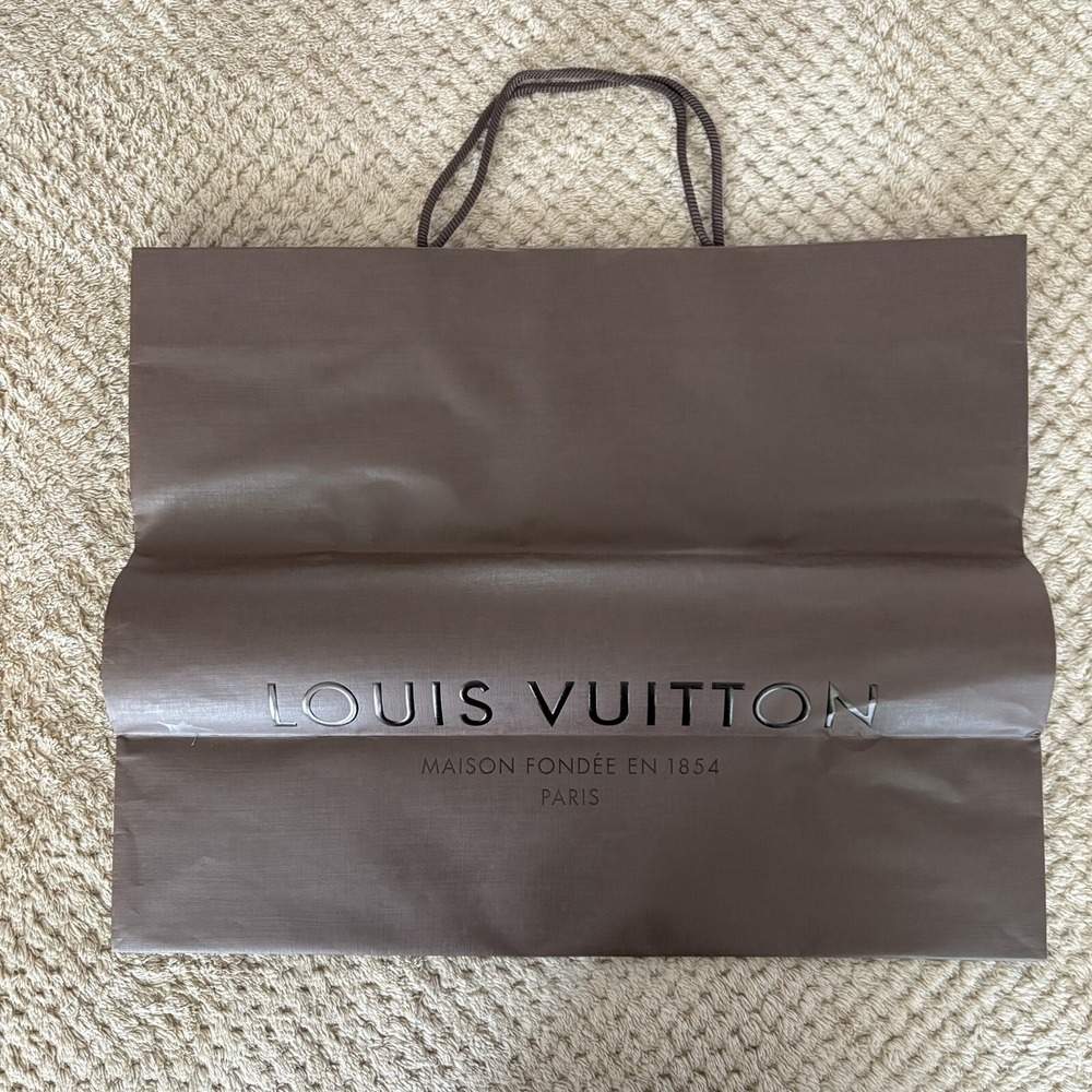 Louis Vuitton Paper Shopping/Gift Bag Classic Brown 19x16x9" Designer Authentic